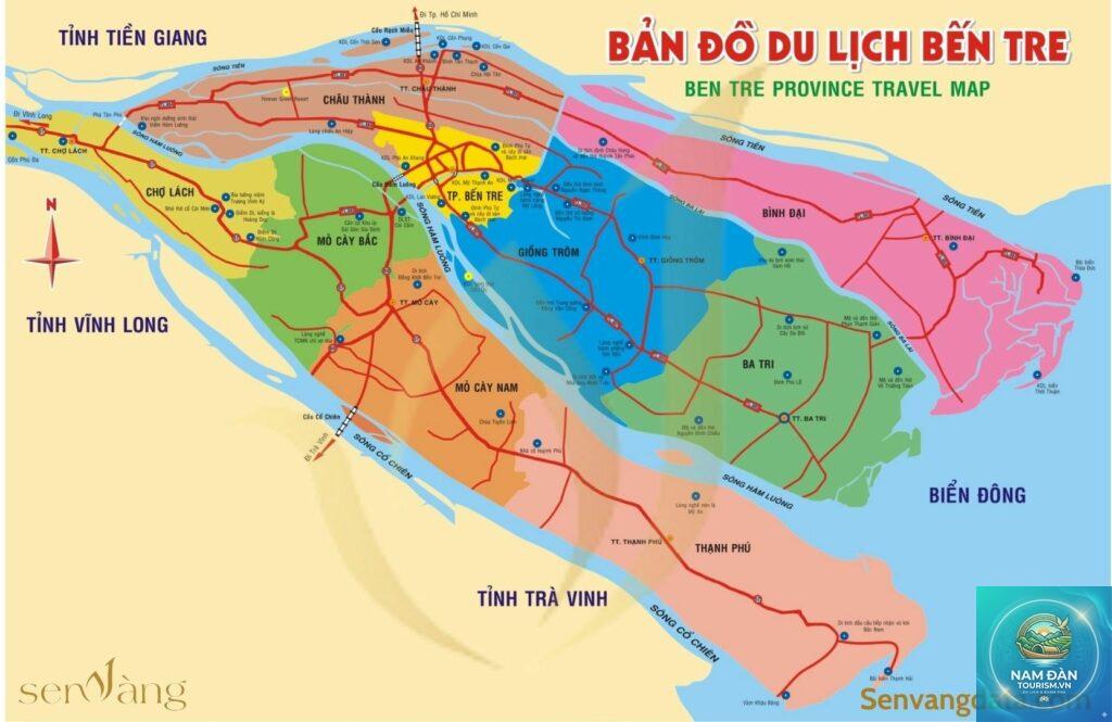 bản đồ du lịch bến tre
