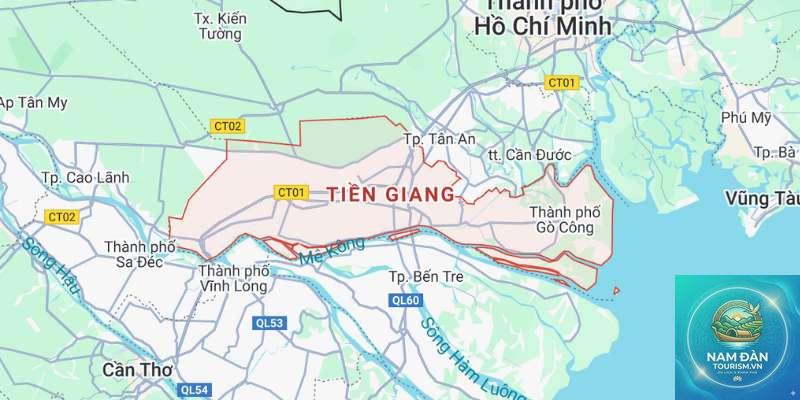 bản đồ du lịch tiền giang