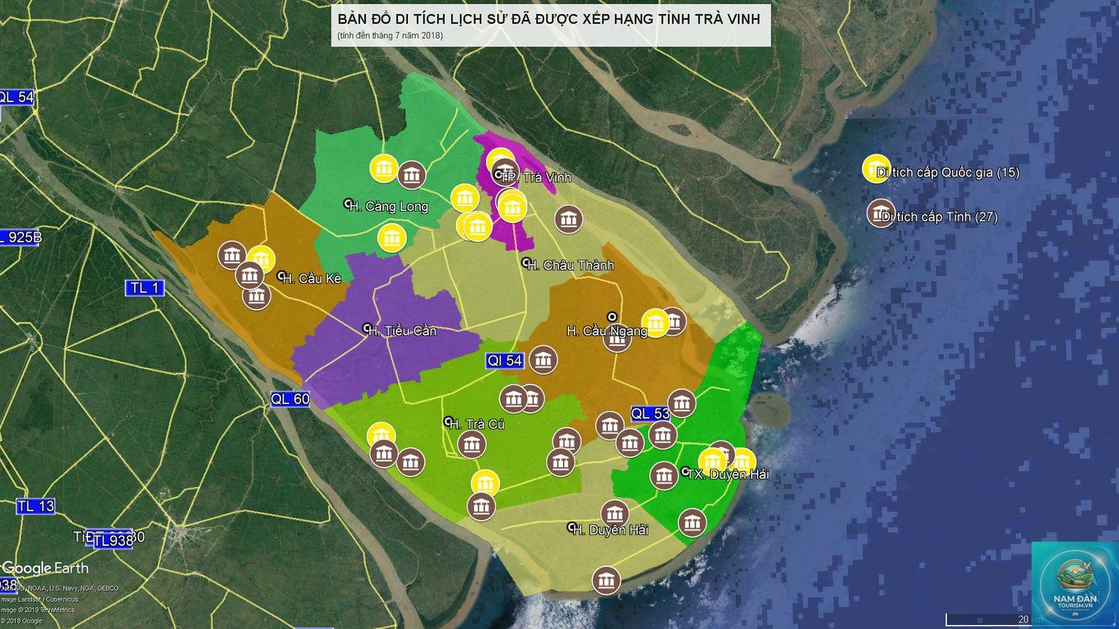 bản đồ du lịch trà vinh - Hình 1