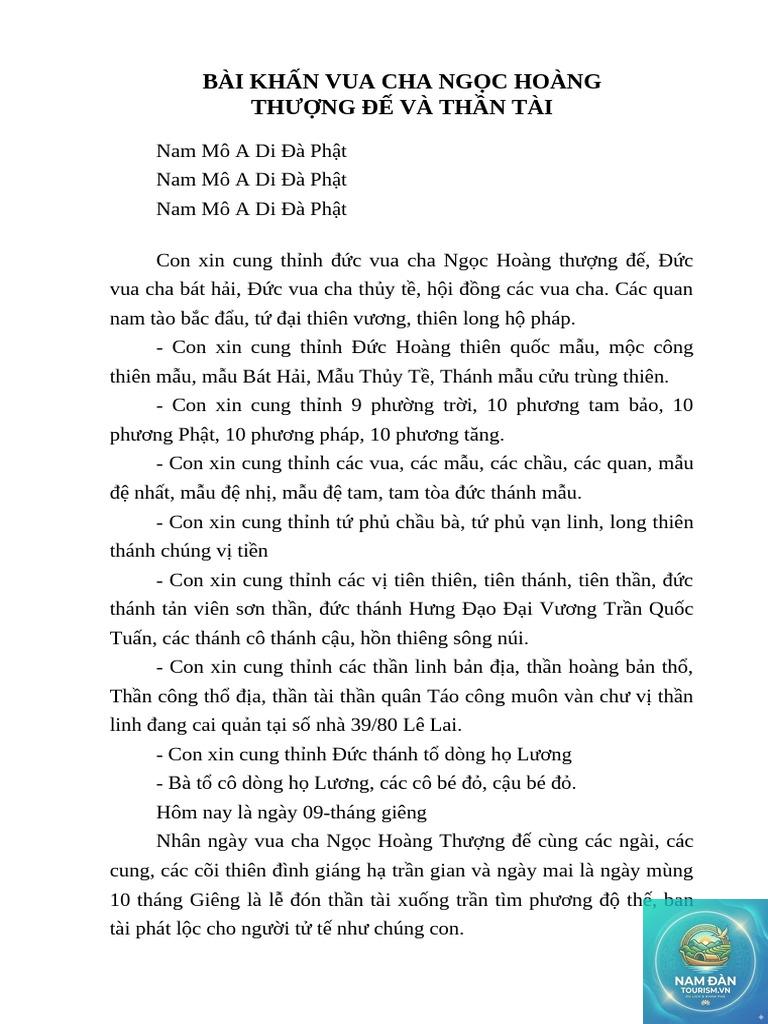 văn khấn ban ngọc hoàng - Hình 1