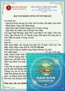 văn khấn ban thánh cô