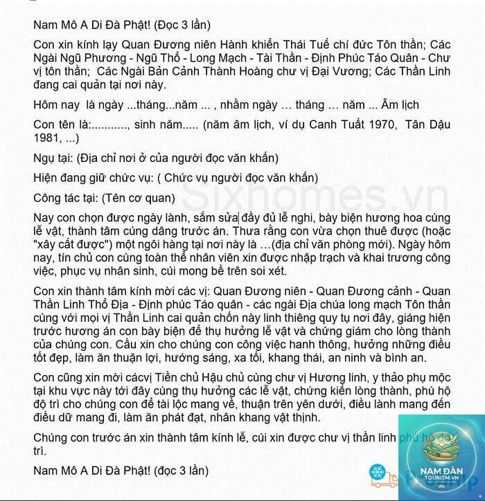 văn khấn cầu mua nhà
