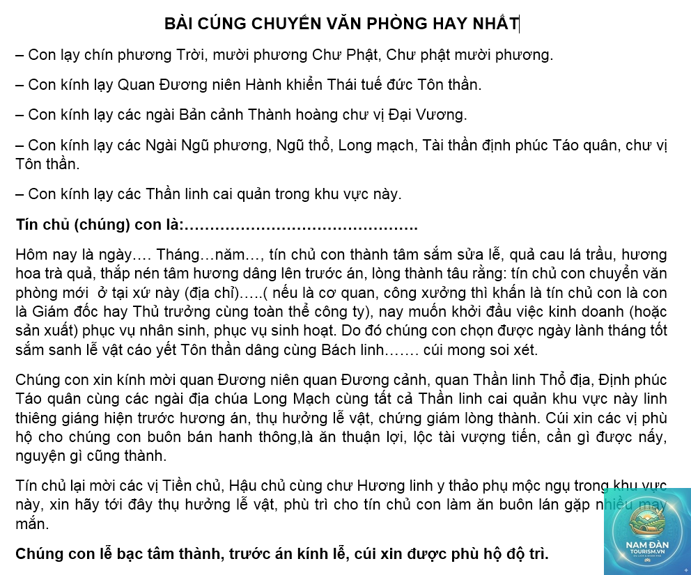 văn khấn chuyển văn phòng - Hình 2