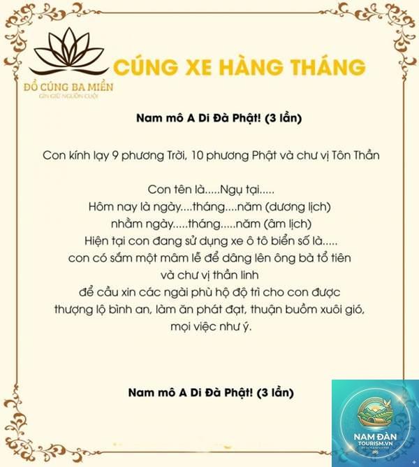 văn khấn cúng xe hàng tháng - Hình 2
