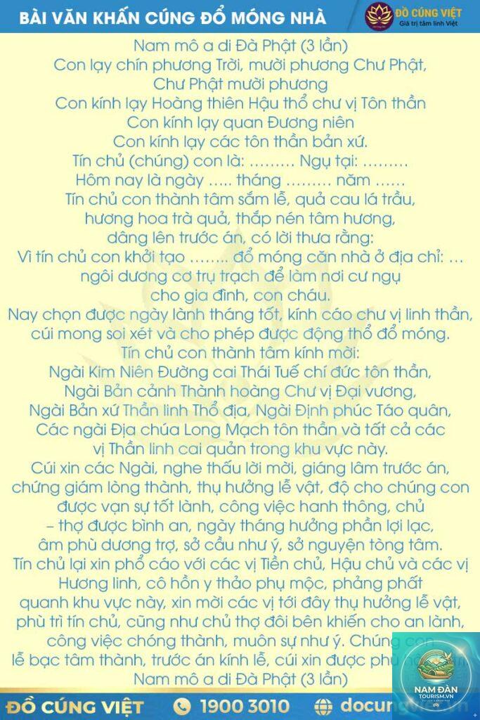văn khấn đổ móng nhà