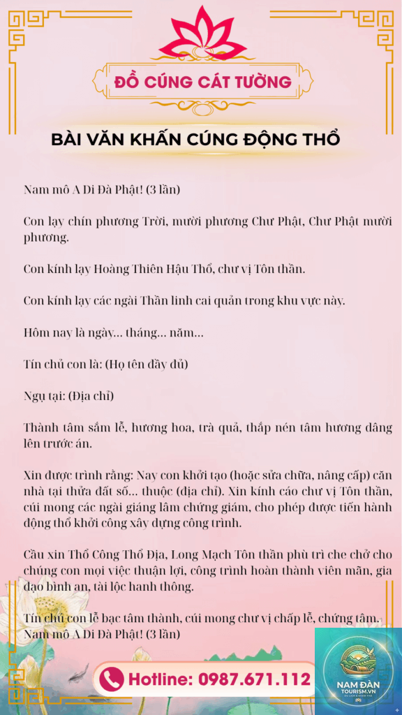 văn khấn động thổ cuối năm