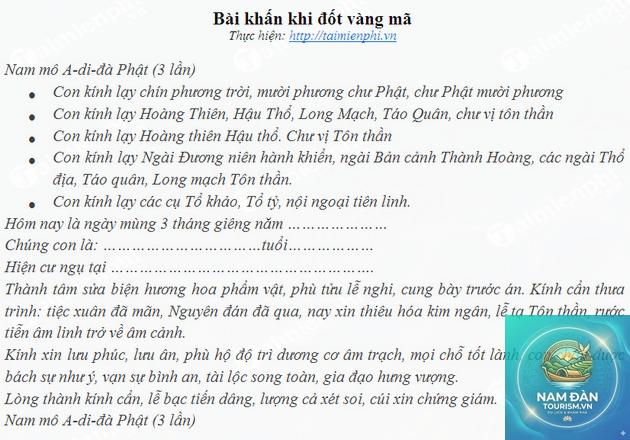 văn khấn đốt vàng mã đầu năm - Hình 2