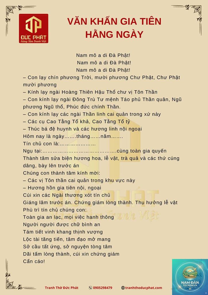 văn khấn gia tiên cầu tài lộc