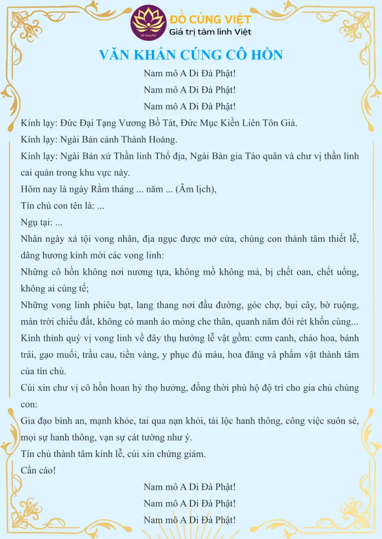 văn khấn gia tiên cúng cô hồn - Hình 4