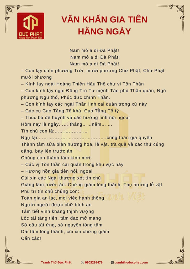 văn khấn gia tiên đầu năm