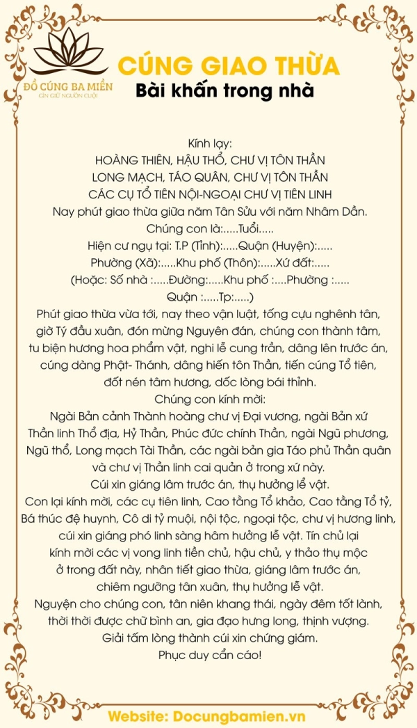 văn khấn gia tiên giao thừa - Hình 4