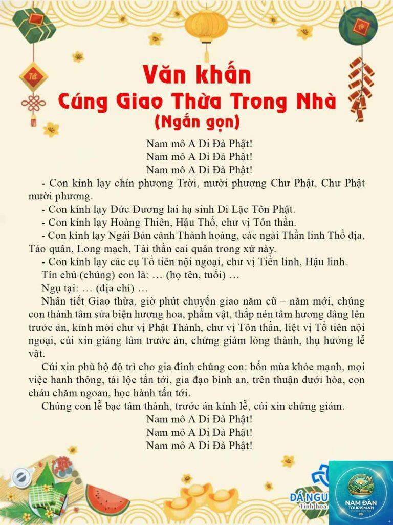 văn khấn gia tiên giao thừa