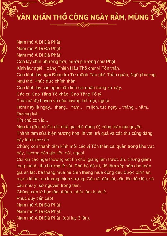 văn khấn gia tiên mùng 1