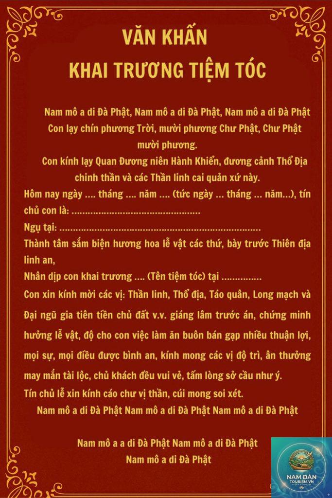 văn khấn khai trương salon tóc