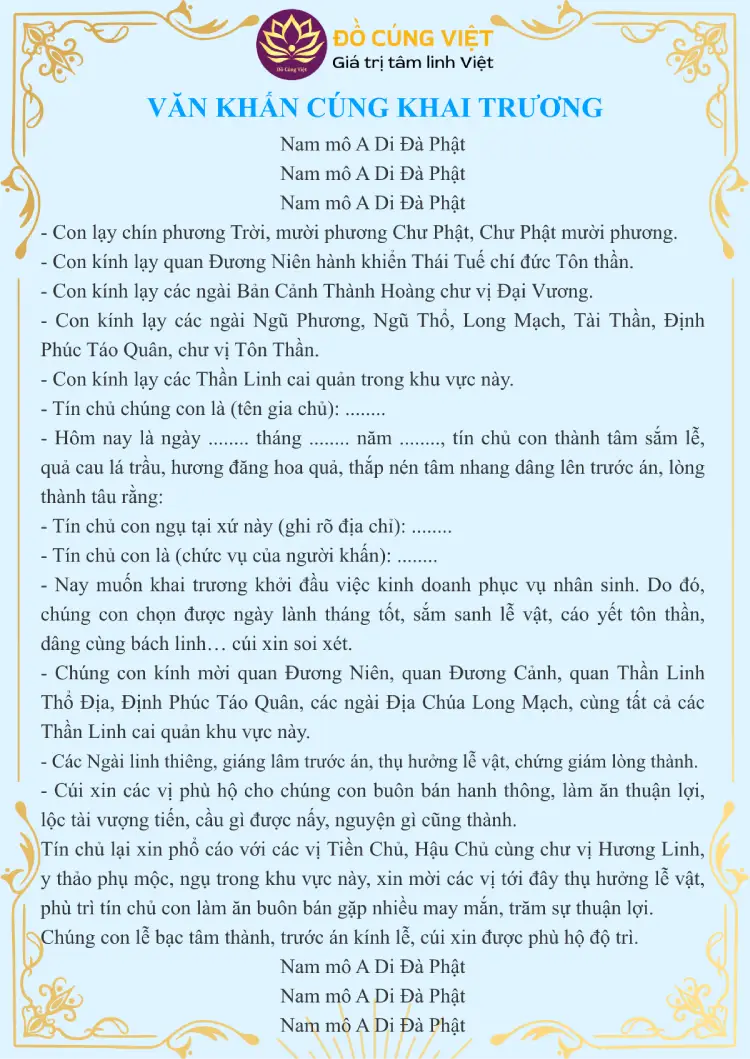 văn khấn khai trương văn phòng - Hình 1