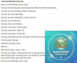 văn khấn lễ mẫu tại phủ