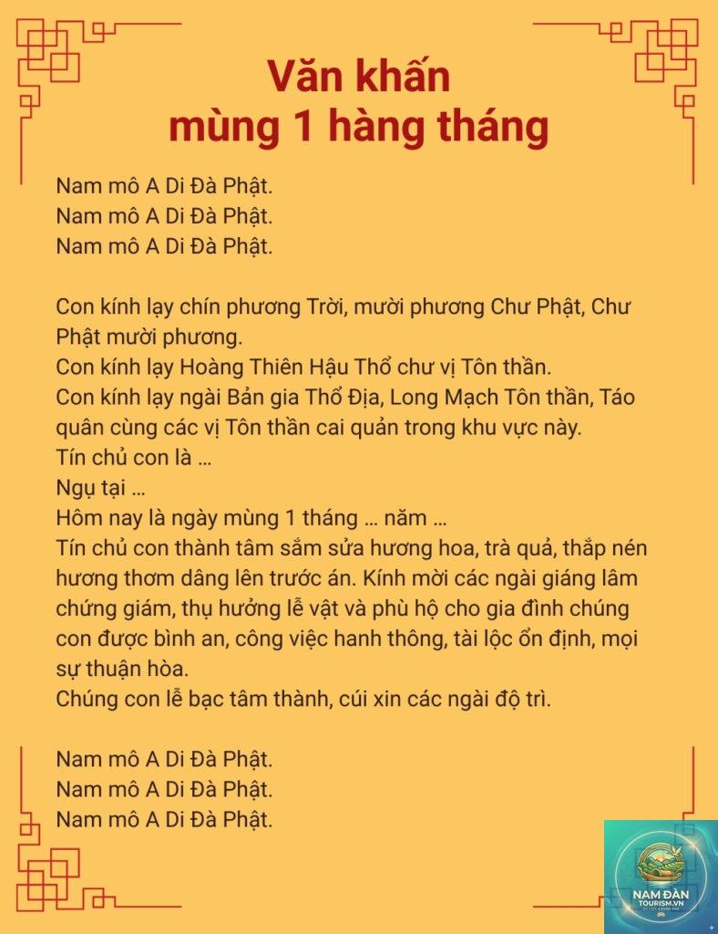 văn khấn mùng 1 ngắn gọn