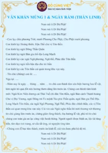 văn khấn ngày rằm thần linh