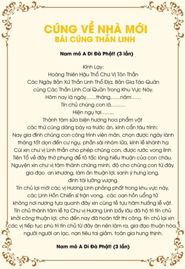 văn khấn nhập trạch nhà mới - Hình 1
