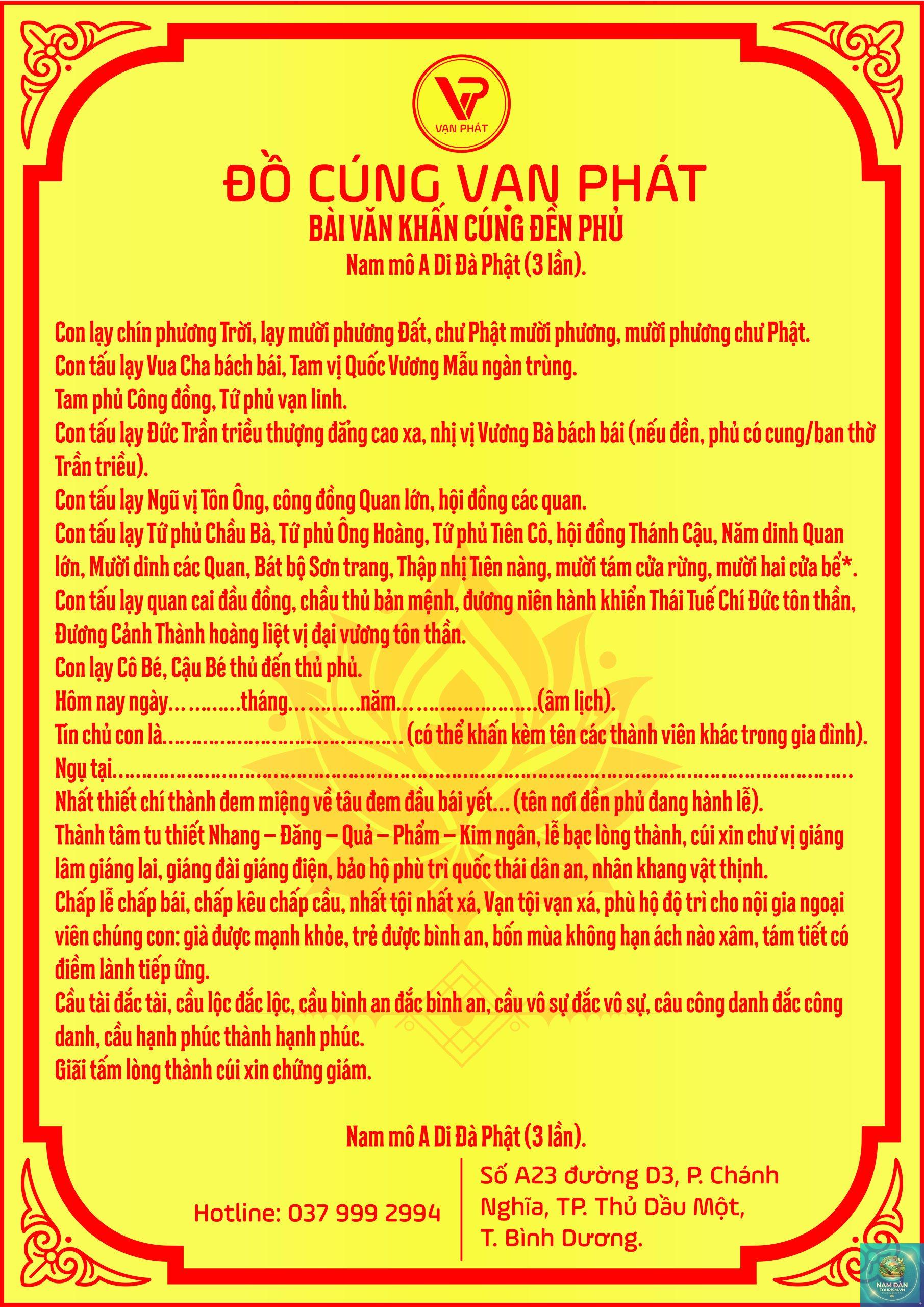 văn khấn phủ chuẩn nhất - Hình 1