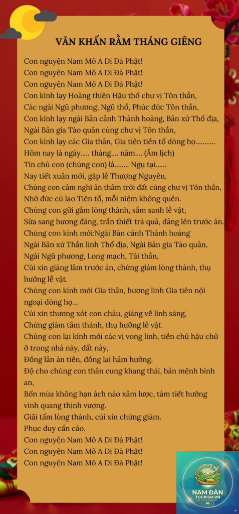 văn khấn rằm tháng giêng ngắn gọn