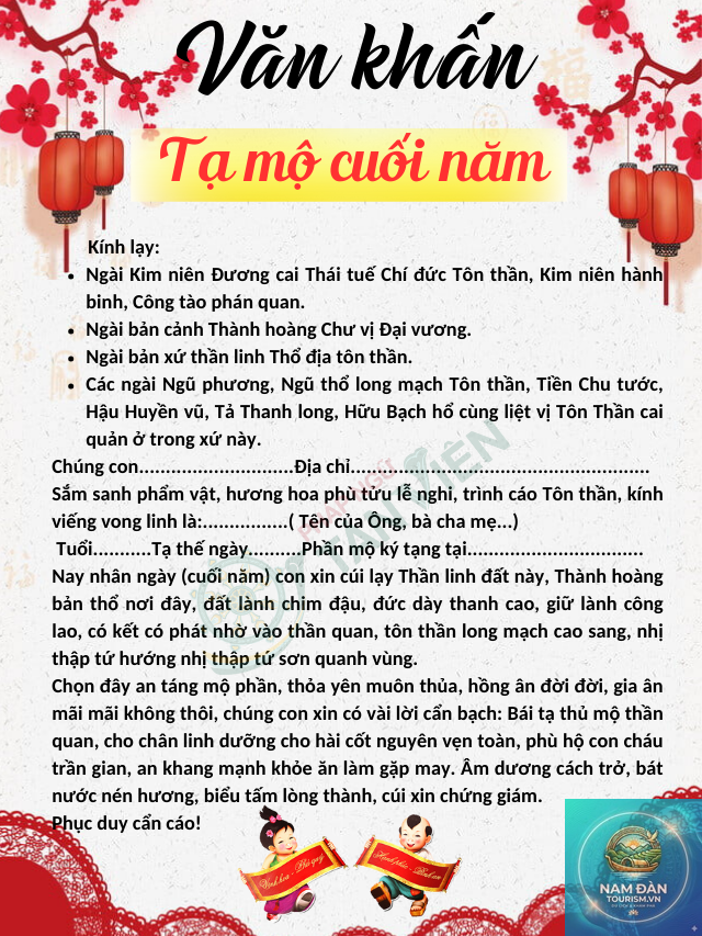 văn khấn tảo mộ đầu năm
