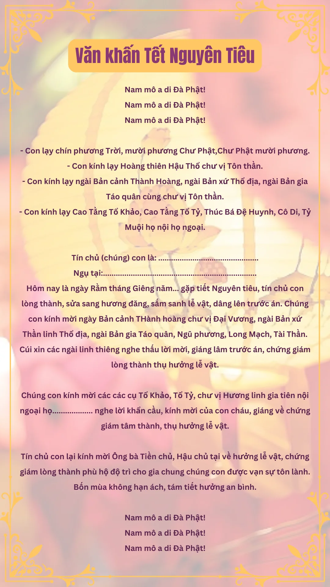 văn khấn tết nguyên tiêu - Hình 1