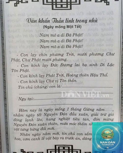 văn khấn thần linh lễ tết