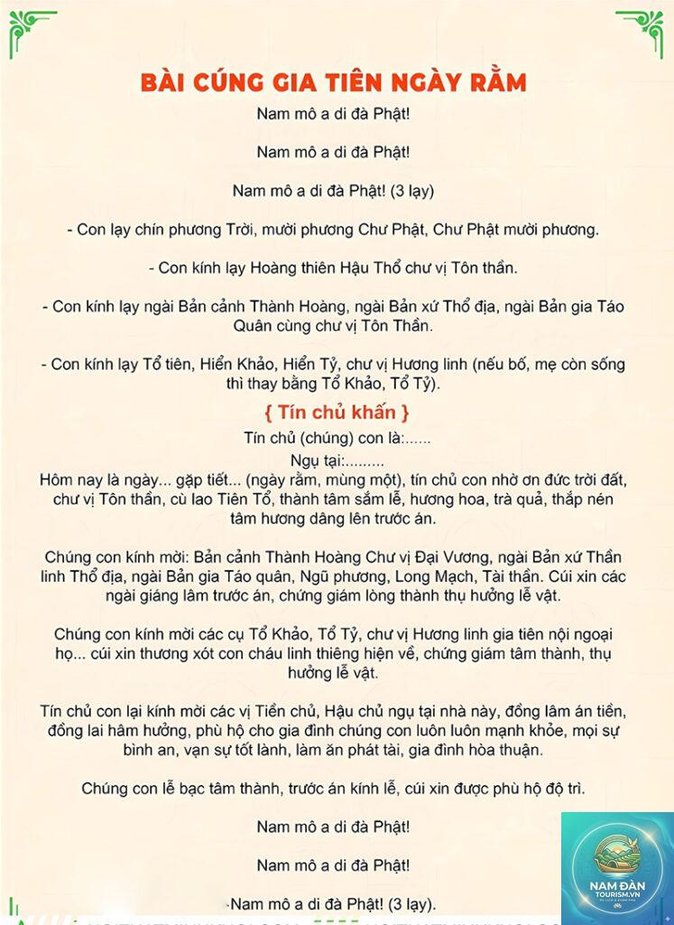 văn khấn thần linh ngày rằm