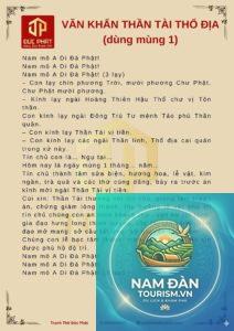 văn khấn thần tài mùng 1