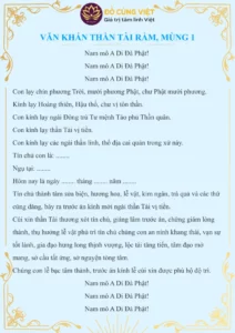 văn khấn thần tài ngày rằm