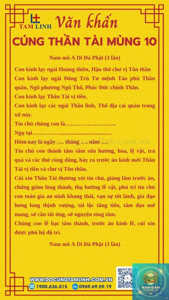 văn khấn thần tài thổ địa