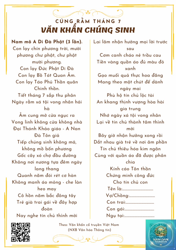 văn khấn vu lan