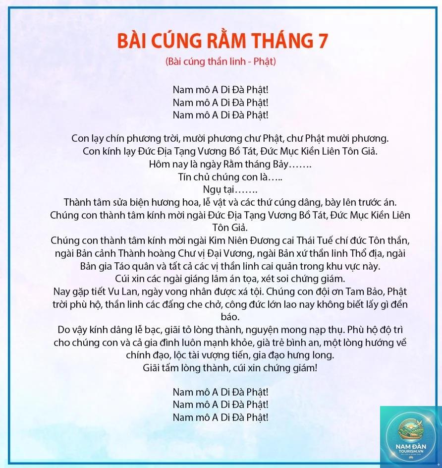 văn khấn vu lan báo hiếu