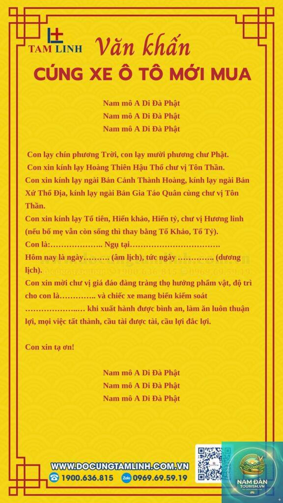 văn khấn xe dịch vụ