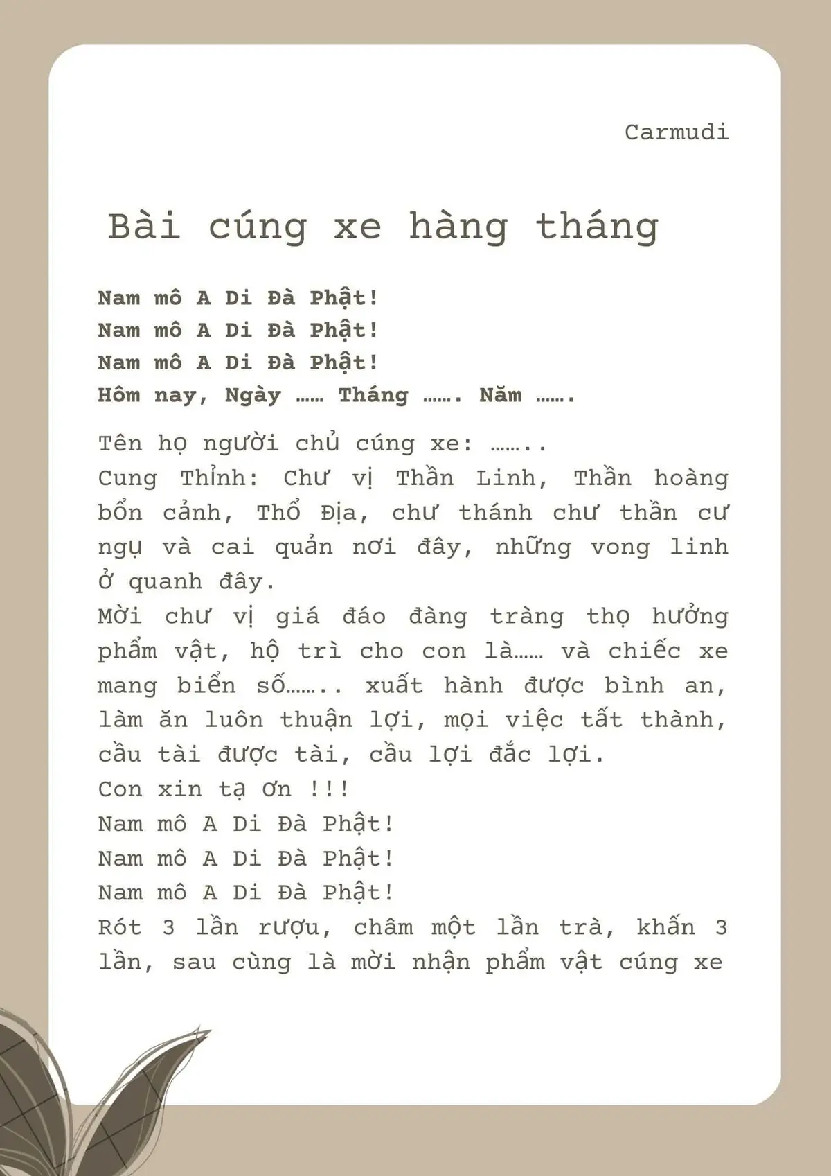 văn khấn xe khách - Hình 2