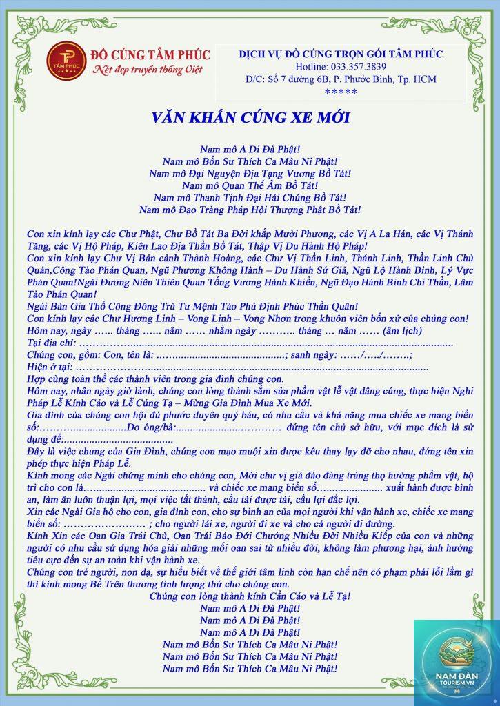 văn khấn xe mới chuẩn nhất - Hình 5