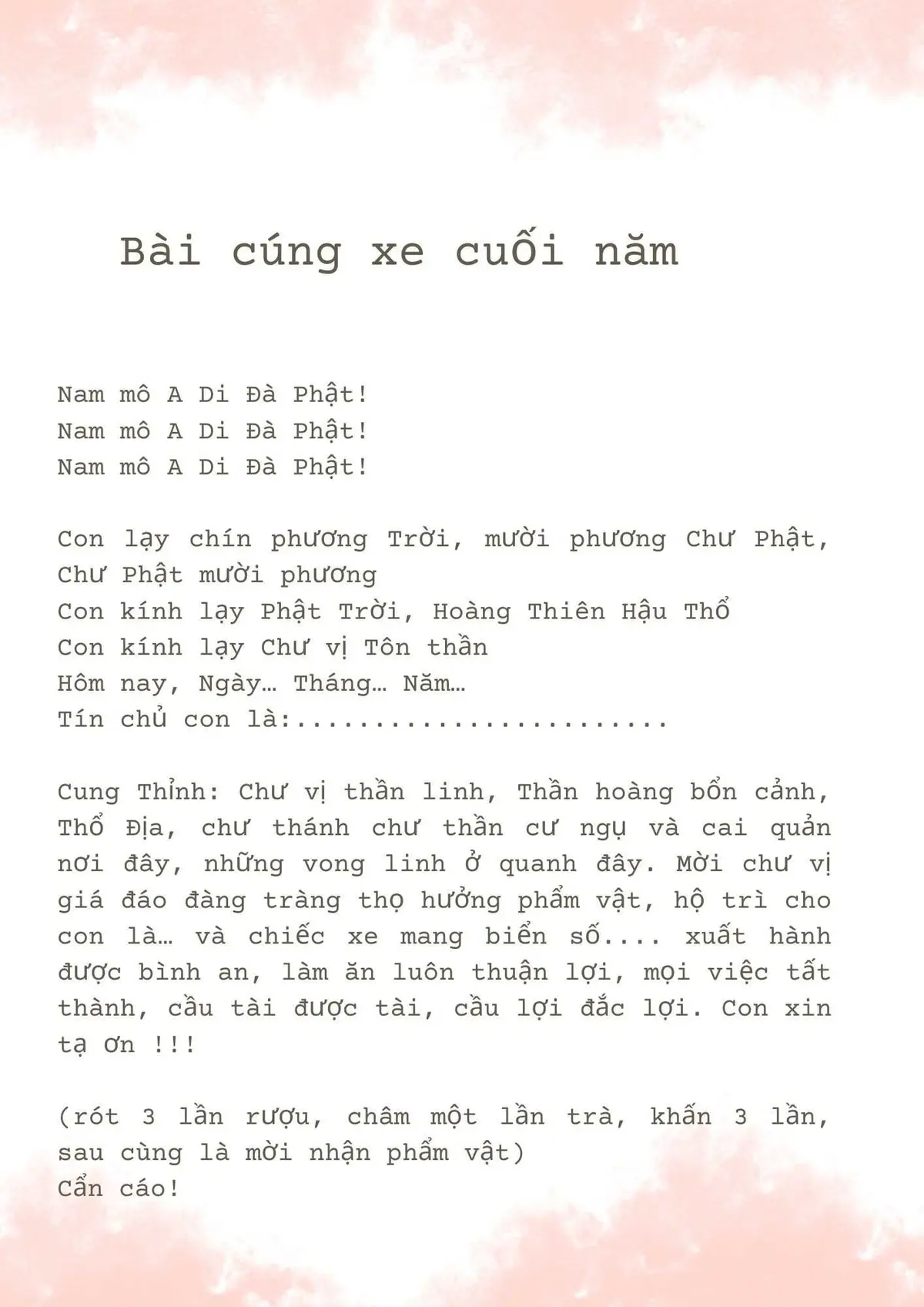 văn khấn xe mới ngắn gọn - Hình 2
