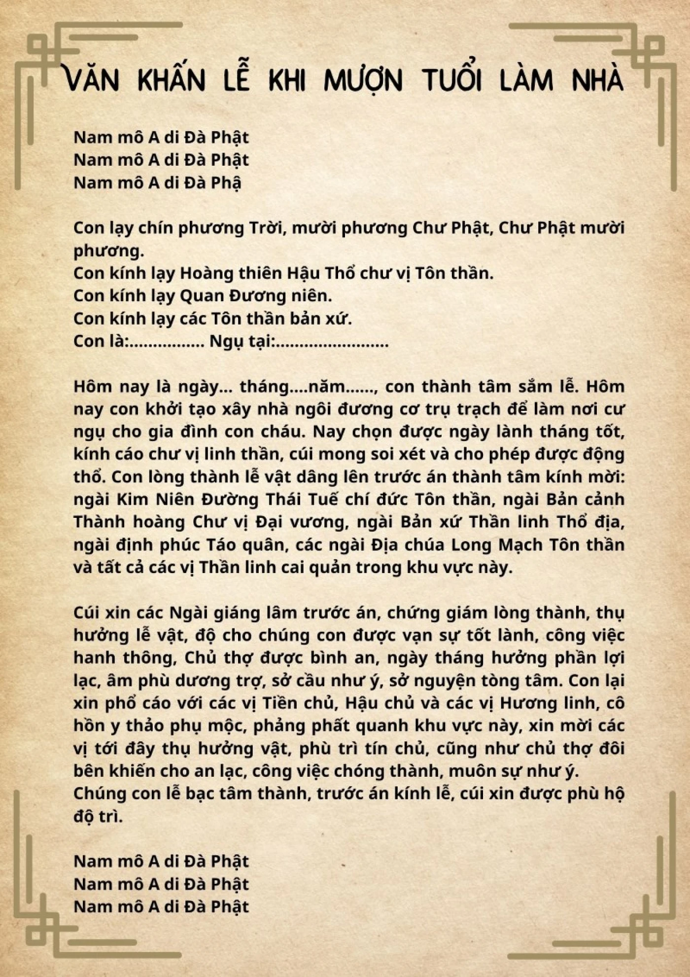 văn khấn xin phép xây nhà - Hình 1